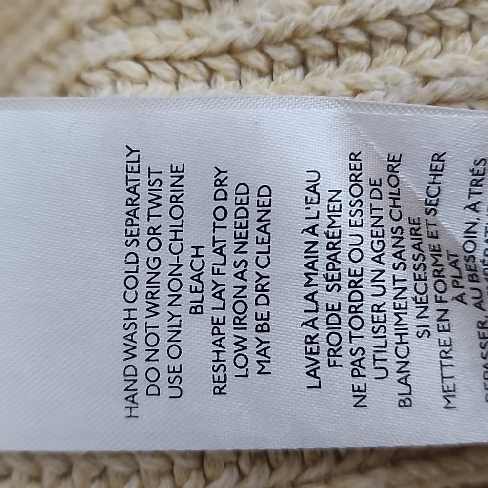 Free People Marlie Pullover Oversized Cropped Women's Beige Knit Sweater XS - Picture 11 of 11